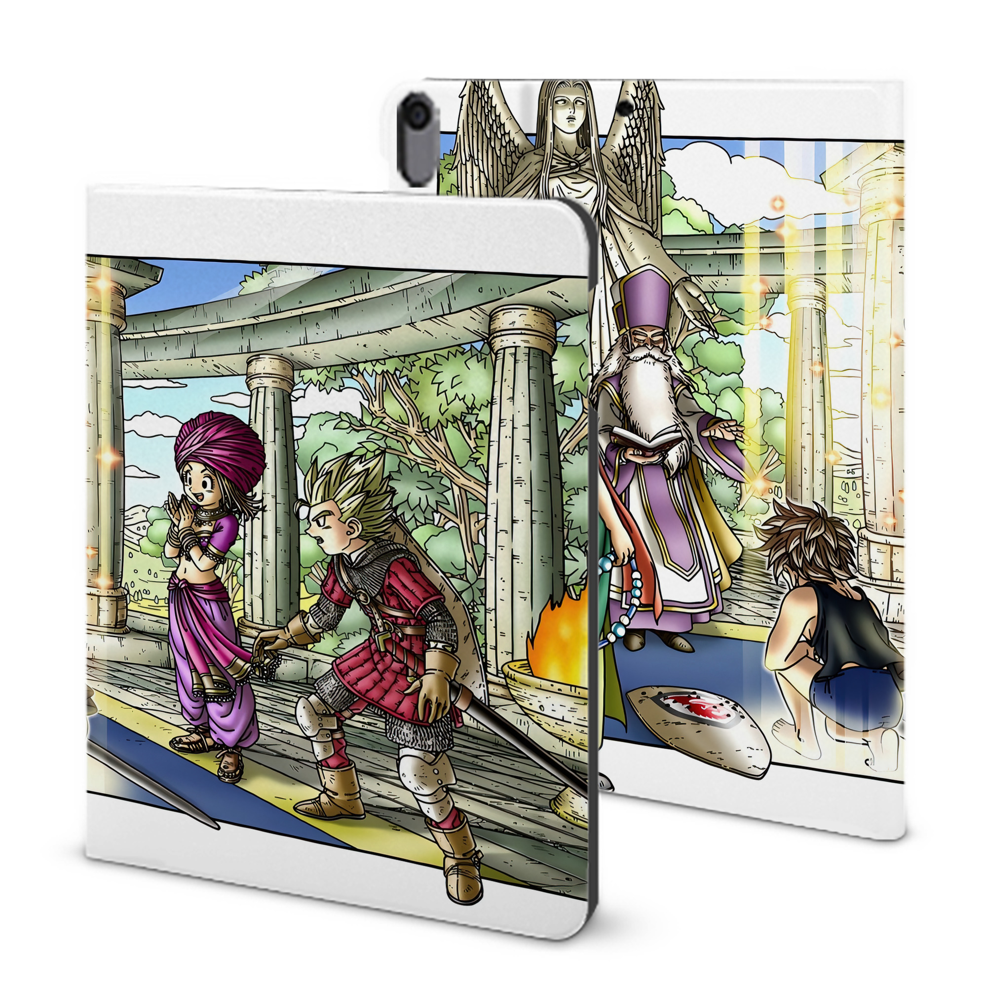 （画像用） ドラゴンクエスト Doragon Kuesuto Dragon Quest IPad ケース ブック型 PUレザー TPU 耐衝撃 軽量 薄型 ペン収納なし 全面保護 IPad 各モデル対応